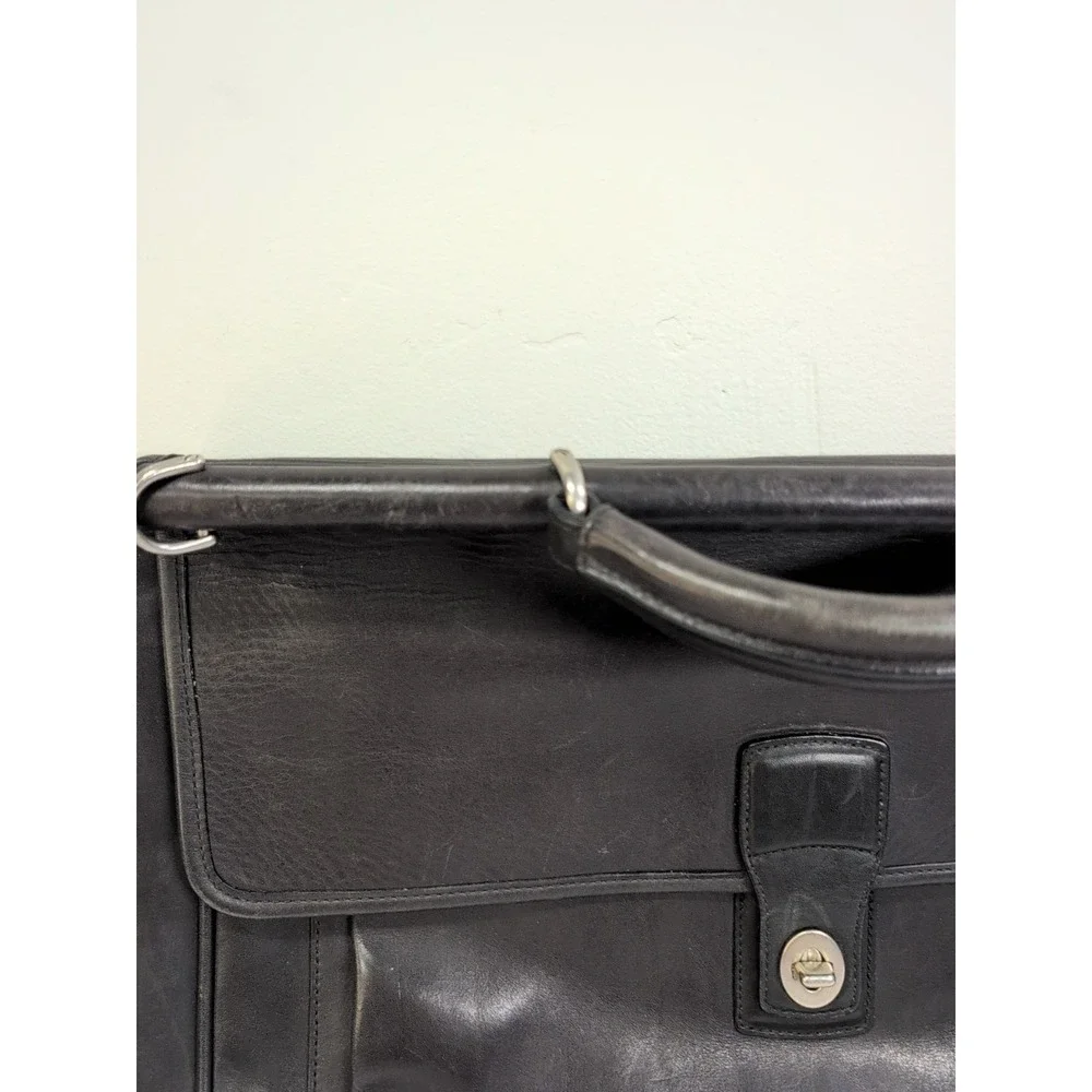 Coach Barclay 6456 Vintage Black Leather Briefcase MISSING Strap